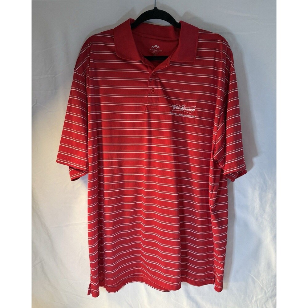 Budweiser Golf Polo, Tri-Mountain Brand, Red/white, Sz XL, 88051